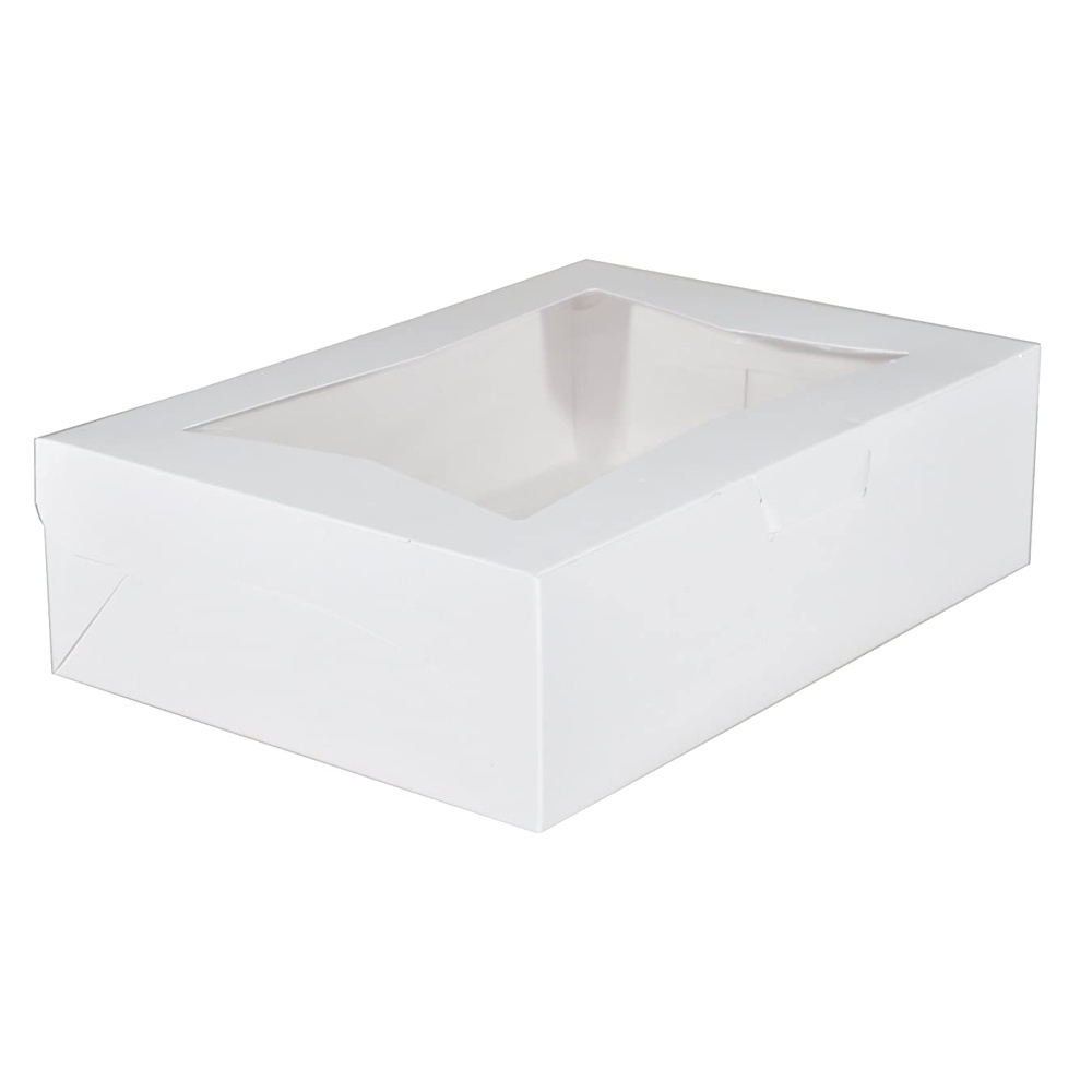 14 x 19 Inch tall custom logo cake box with clear window packaging boxes wedding cake box