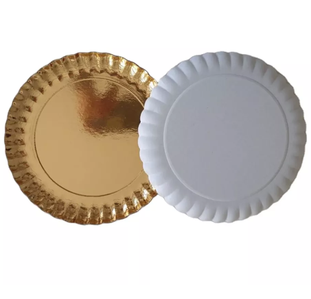 330x160mm Greaseproof Dessert Paper Plates Gold Oval Paper Plates Wholesale Eco-Friendly Disposable Paper Dish