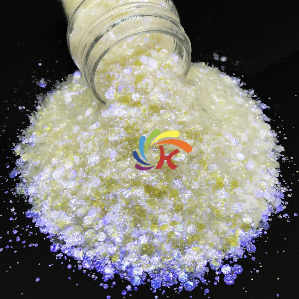 wholesale snow white chunky mix glitter for craft bulk glitter for resin tumblers