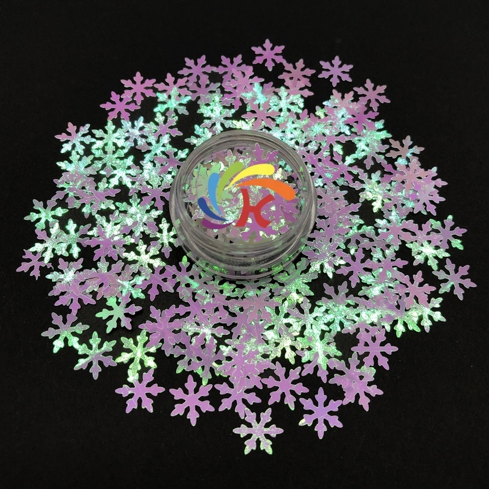 Christmas decoration bulk polyester snowflakes shape glitter wholesale mix for resin tumblers