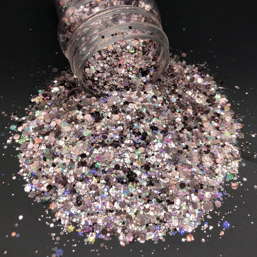 Bulk Holographic Metallic Chameleon Color Shifting Glitter Powder Pearl Crystal Neon Fluorescent Rainbow Iridescent Mix Glitter