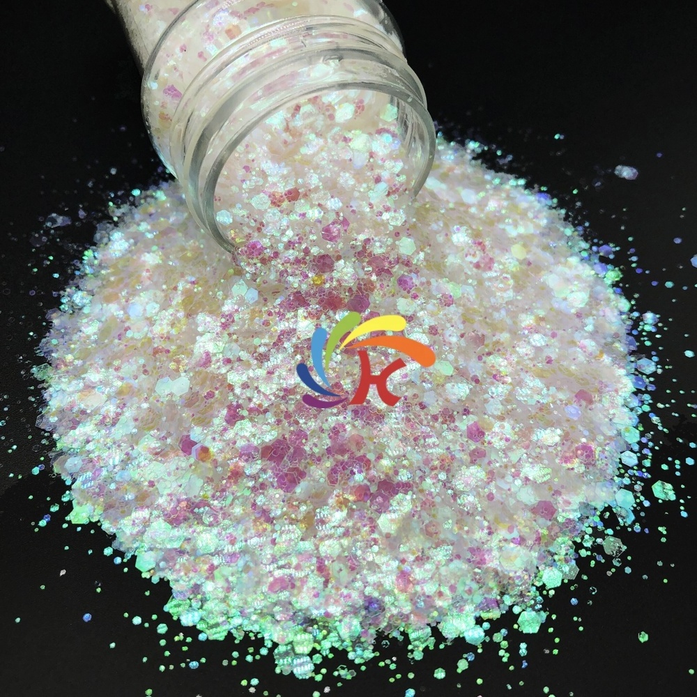 new year snow white bulk glitter for crafts chunky mix for epoxy resin glitter