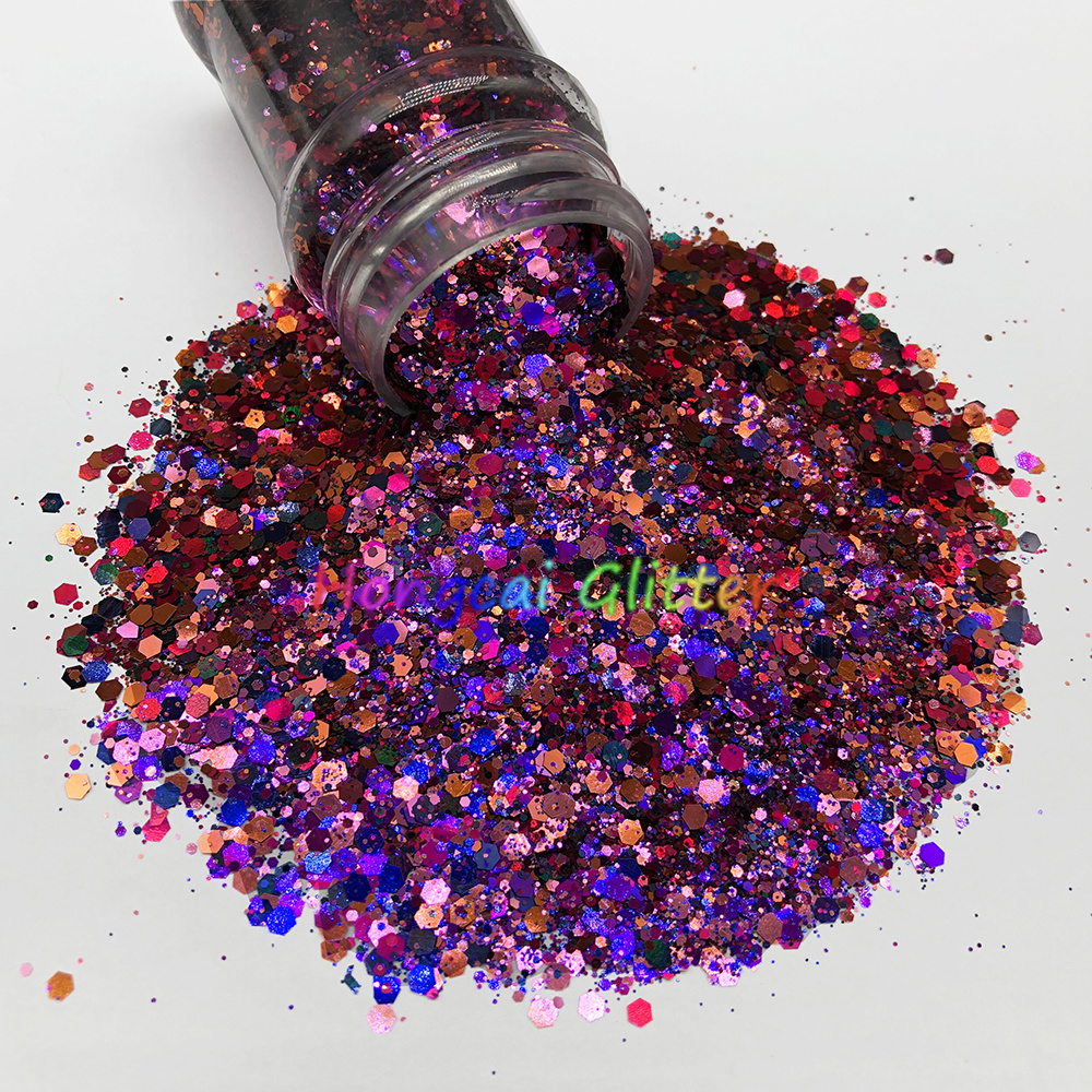 Wholesale Polyester Glitter for Epoxy Resin Tumblers Crafts Bulk Color Shift Glitter Nails