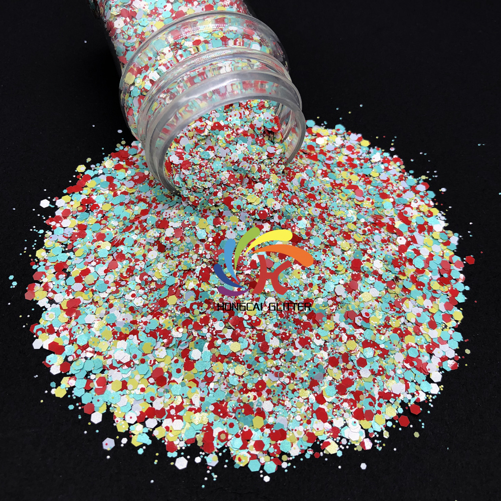 Easter polyester chunky mixed glitter wholesale mix confetti glitter for nails