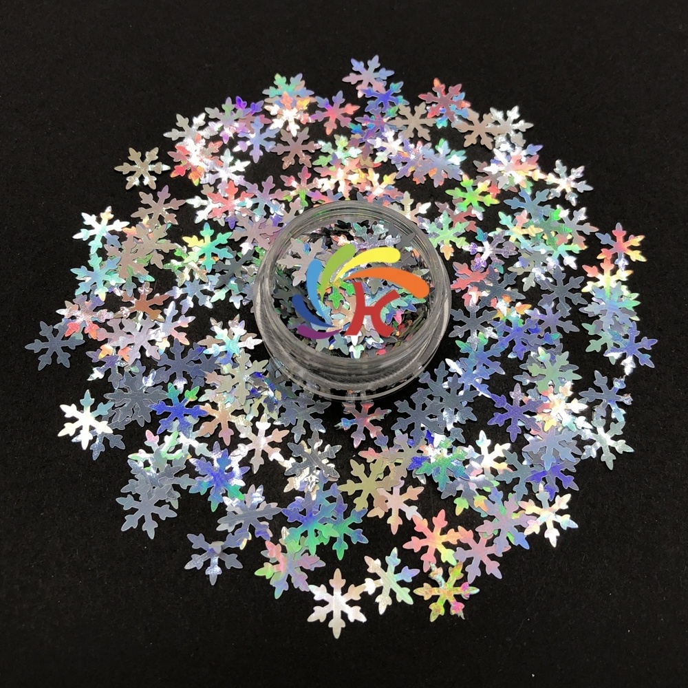 Christmas decoration bulk polyester snowflakes shape glitter wholesale mix for resin tumblers