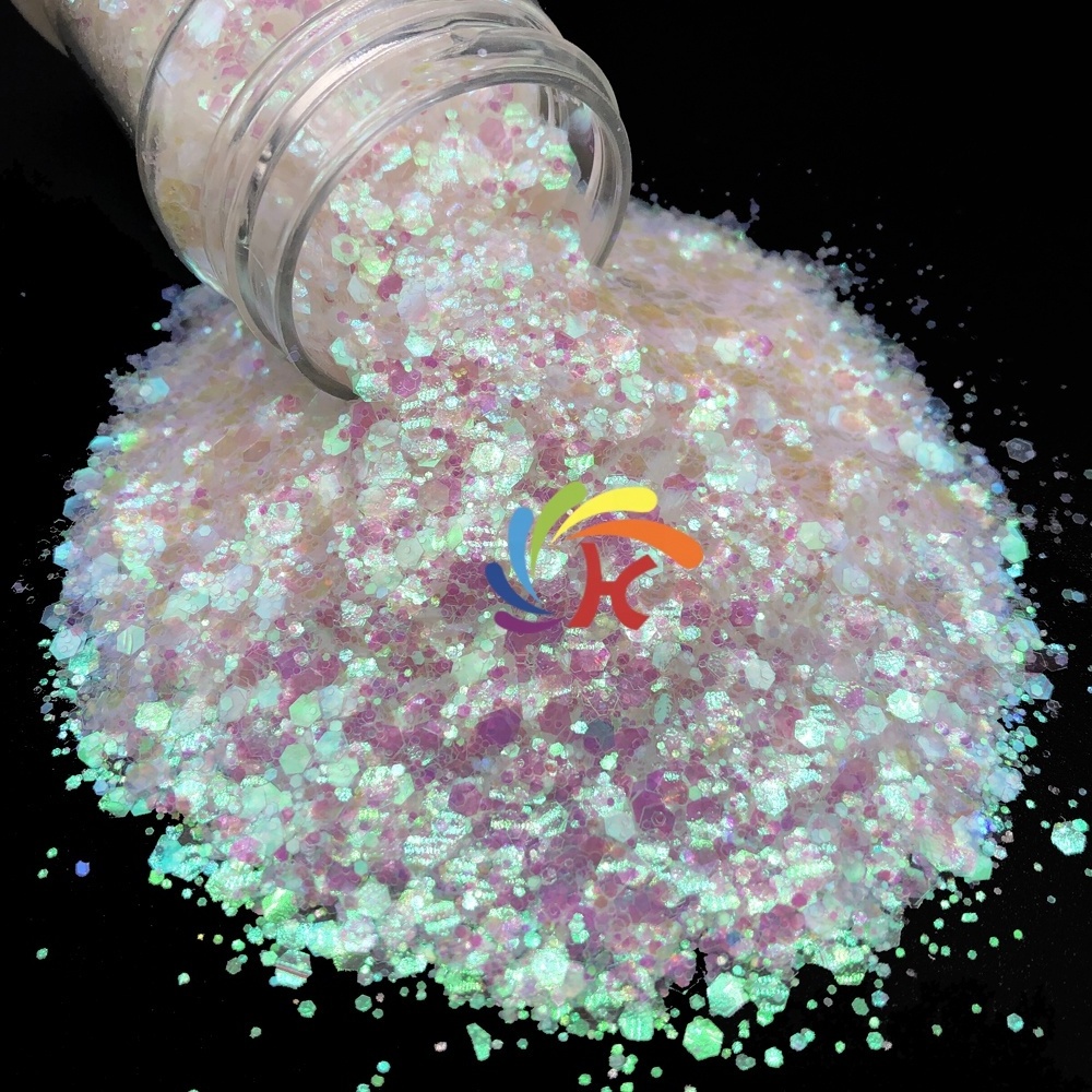 wholesale snow white chunky mix glitter for craft bulk glitter for resin tumblers