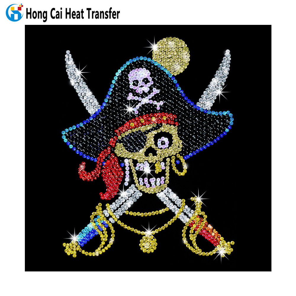 Hongcai rhinestone t-shirt hoodie custom logo graphic Dmc Hotfix Bling rhinestone heat transfer design print transfer