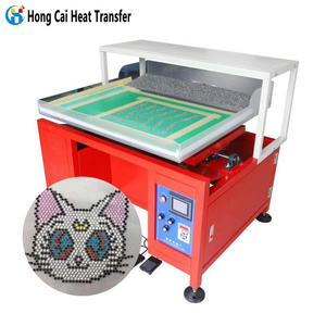 Hongcai automatic rhinestone transfer paper brushing and shaking machine custom design automatic rhinestone fixing machine