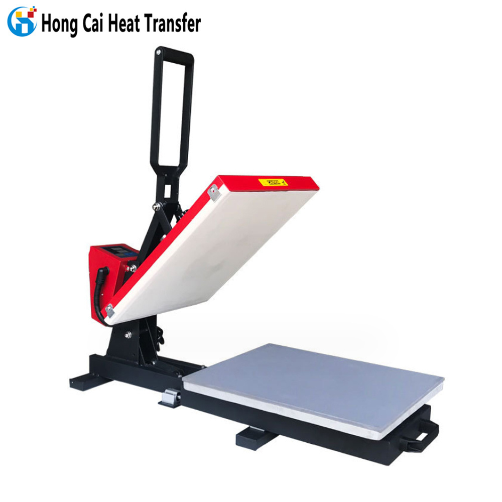 Hongcai drawer automatic open heat transfer machine 38*45 for t-shirt clothing embossing machine equipment