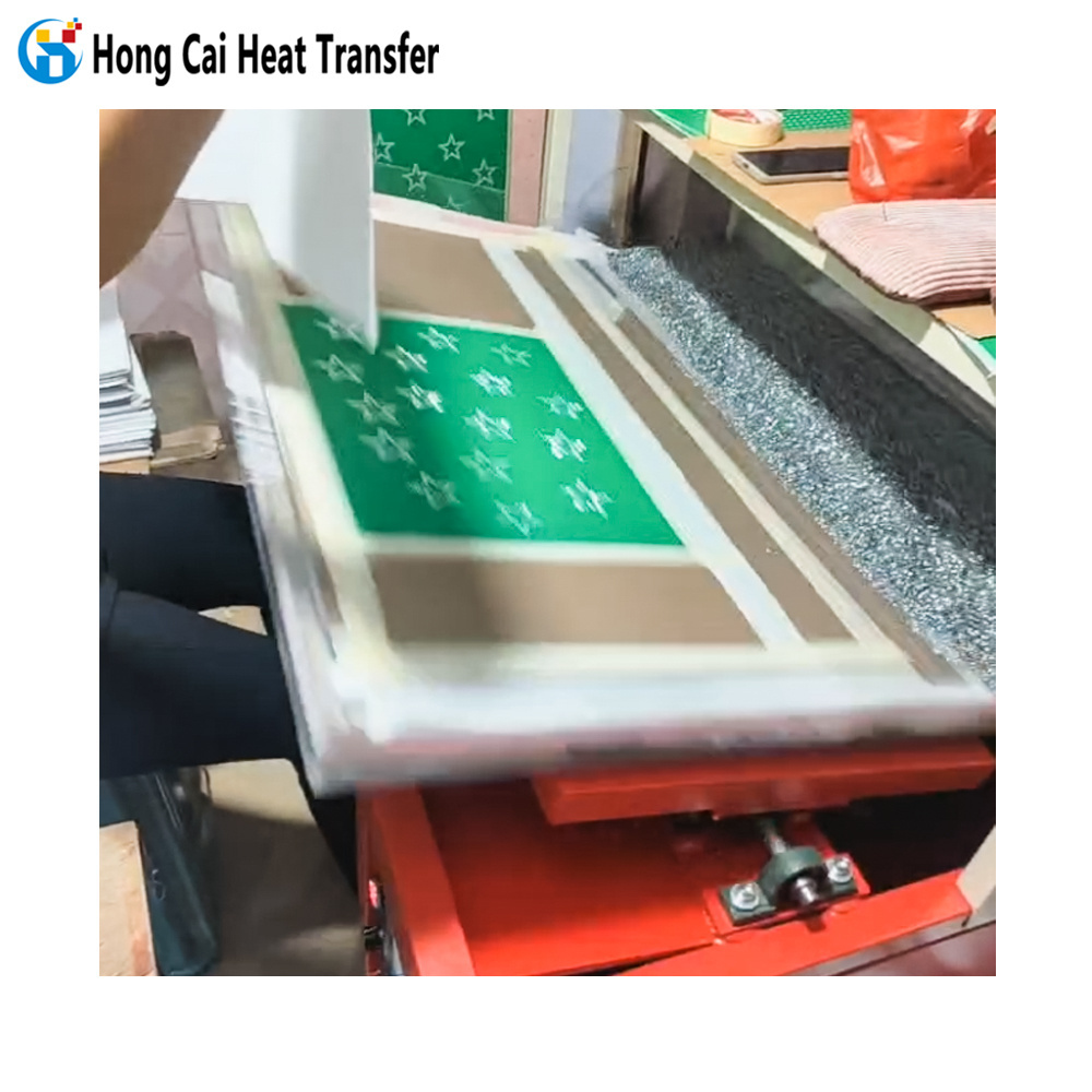 Hongcai automatic rhinestone transfer paper brushing and shaking machine custom design automatic rhinestone fixing machine