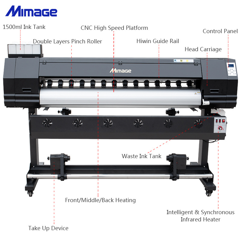 Cheap 1.6m sublimation printer roll to roll textile fabric digital printing machine xp600 head