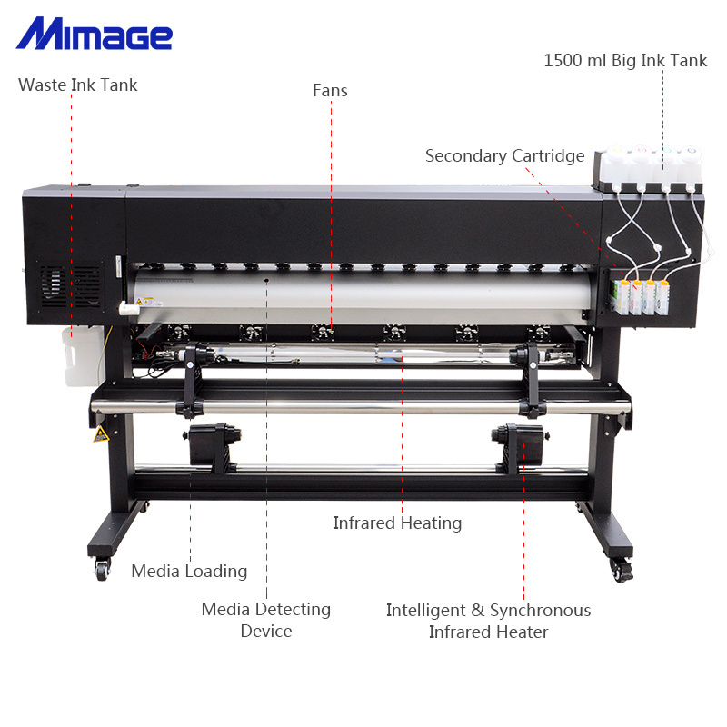 Cheap 1.6m sublimation printer roll to roll textile fabric digital printing machine xp600 head