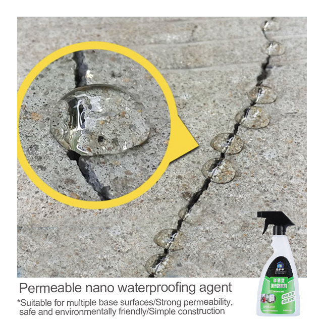 Silicone nano waterproofing agent Concrete roof bathroom tiles Permeable invisible waterproof spray paint