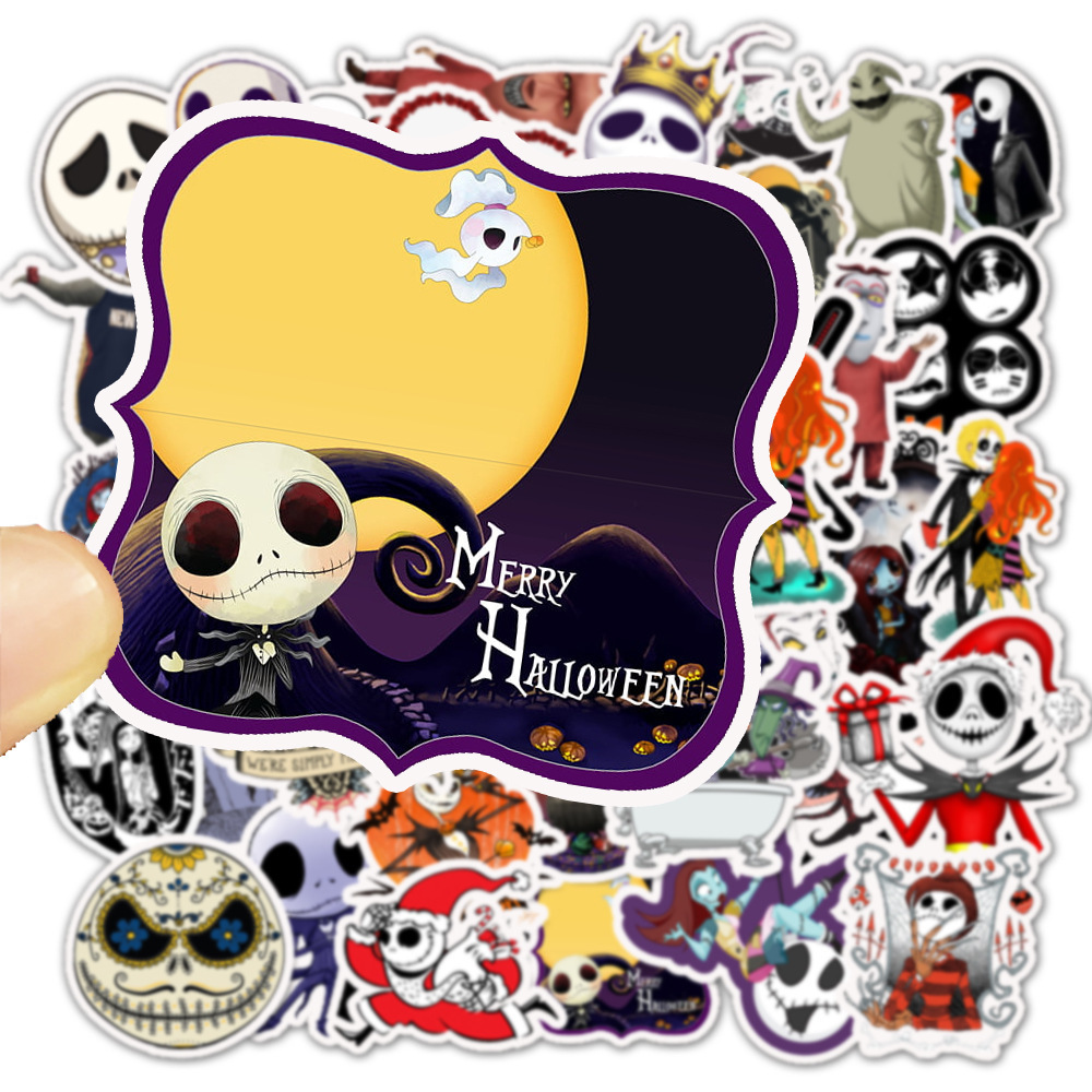 New Arrival 50Pcs Funny Halloween Vinyl Decals Nightmare Before Christmas Stickers