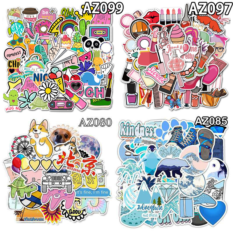 Hot Sale Trendy Bulk Variety 50pcs Waterproof Graffiti Sticker for Teens Adults Girls Boys