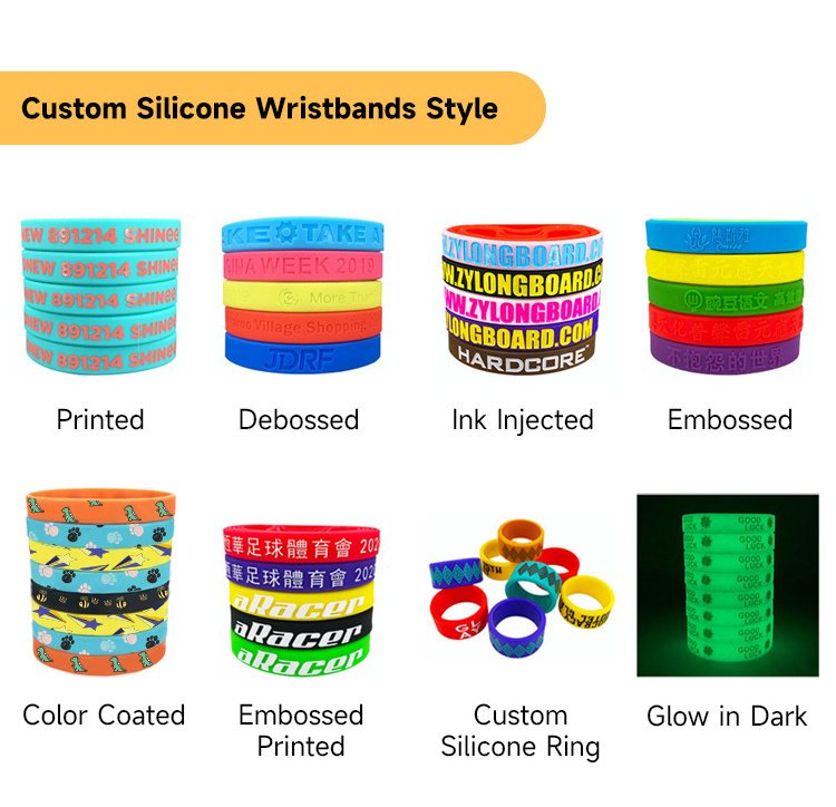 Promotional Rubber Wrist Band Custom Logo Silicone Wristbands Bracelet