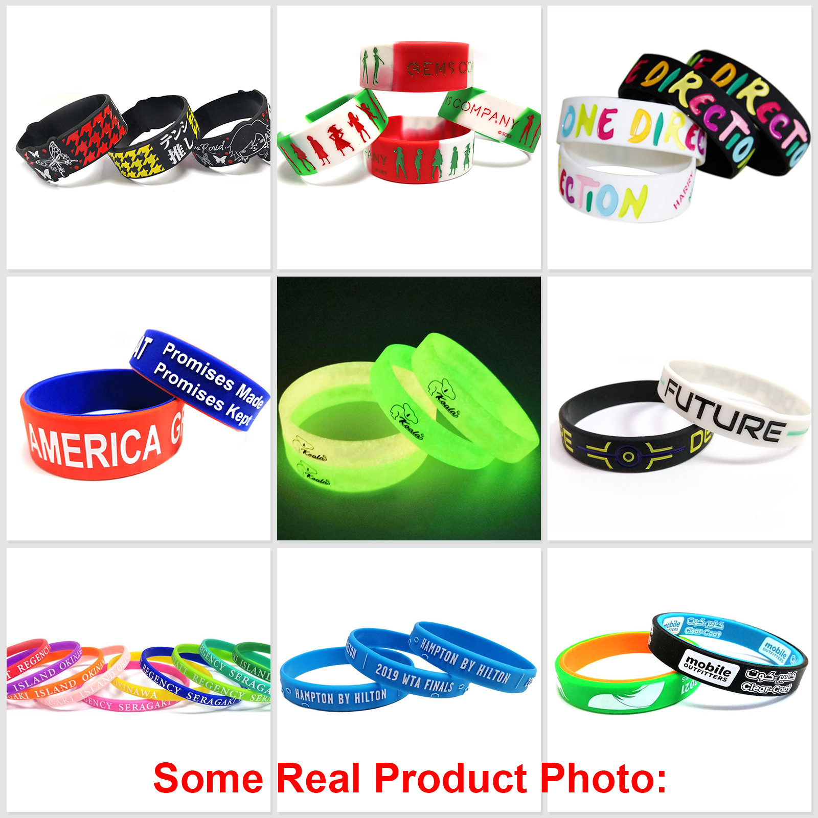 Promotional Rubber Wrist Band Custom Logo Silicone Wristbands Bracelet