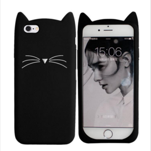 Cat Animal Shaped Kawaii Cute 3D Cartoon Silicone Cell Protective Phone Case For Iphone 7 6 Plus