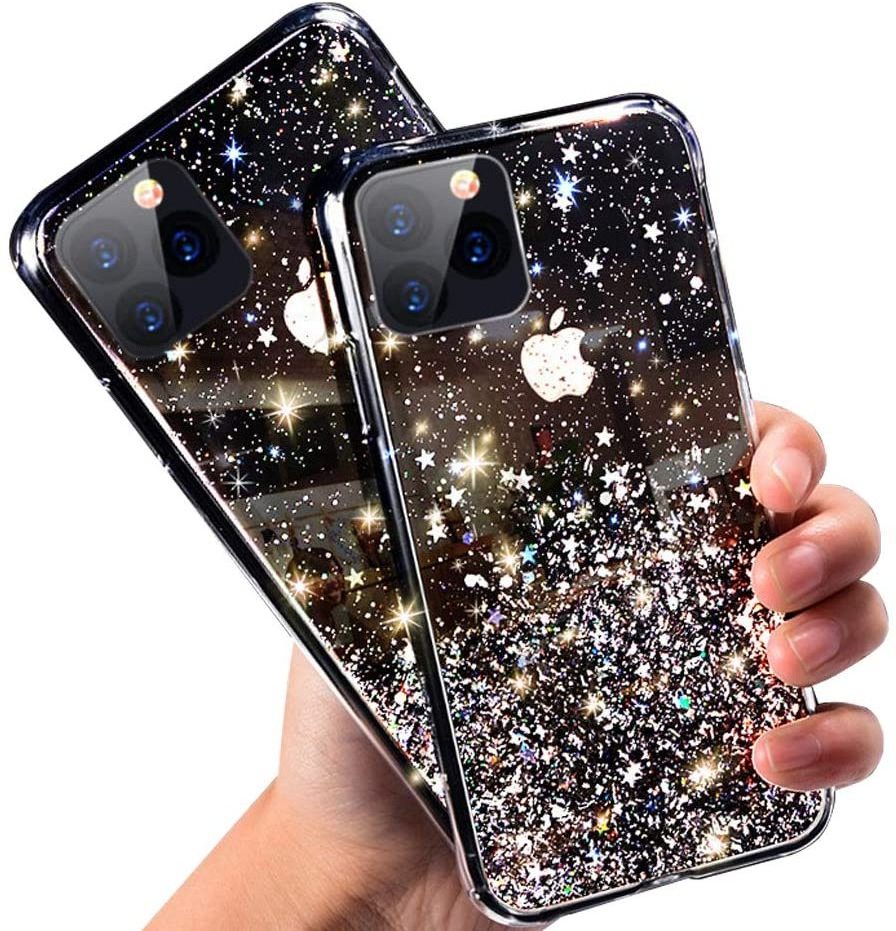 Star Epoxy Phone Case,Clear Glitter Bling Sequin Cell Mobile Phone Case Cover For Iphone 11 12 13 14 15 Pro Max X Xr Xs Max