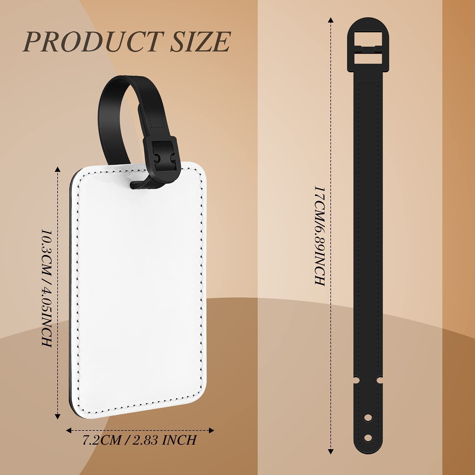 Heat Transfer Custom Design Printable Blank PU Leather Sublimation Luggage Tag