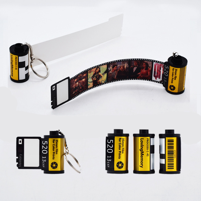 Personalized Custom Photo Blanks Camera Sublimation Film Roll Keychains