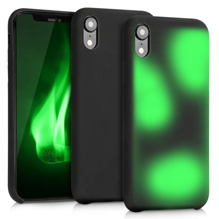 Black Thermal Sensor Color Changing Phone Case For Iphone 6 6S 7 8 Xr X Xs Max