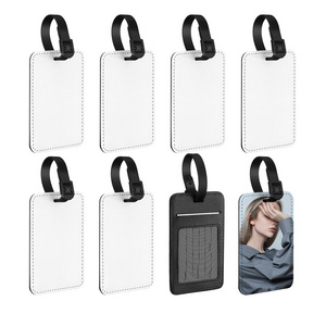 Bulk Heat Press White PU Leather Sublimation Blank Luggage Tags