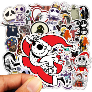 New Arrival 50Pcs Funny Halloween Vinyl Decals Nightmare Before Christmas Stickers