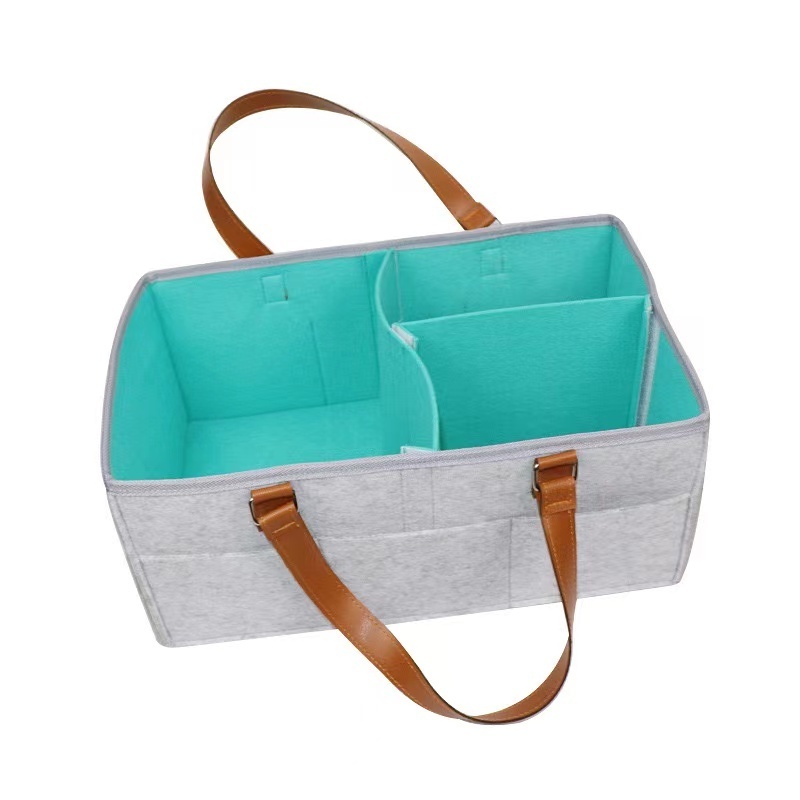 Fashion Portable Felt Baby Diaper Shopping Basket Bag for Travel Felt Baby Nursery Diaper Caddy Storage Bag Basket