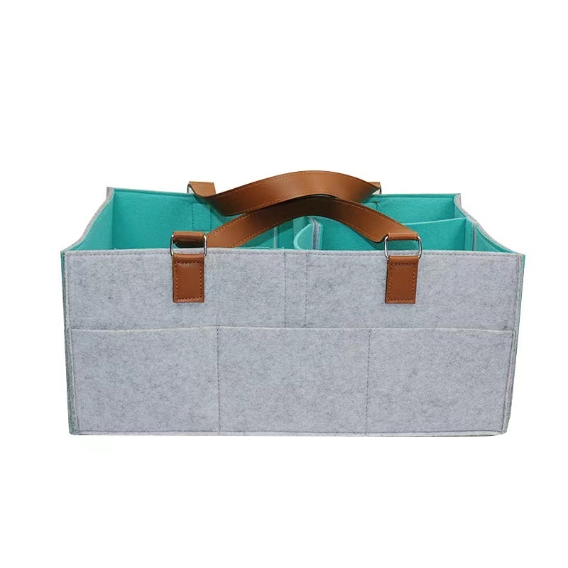 Fashion Portable Felt Baby Diaper Shopping Basket Bag for Travel Felt Baby Nursery Diaper Caddy Storage Bag Basket