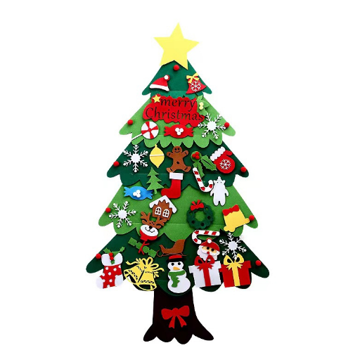 Ourwarm Xmas Decoration Wall Hanging DIY Home Decoration 3D Felt Craft Kits Christmas Tree Set for Children Kids merry christmas