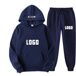 Fleece Unisex Thick Cotton Jogging Men'S Sweatsuits Casual Custom Logo Tracksuits With Hood Plain Hoodie And Joggers Set For Men