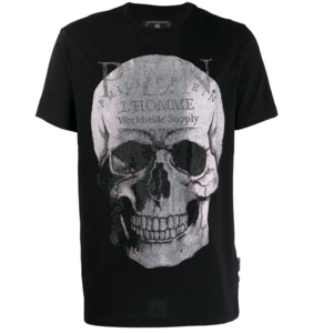 Dropshipping Wholesale Crewneck Cotton T Shirt Printed Logo Skull Rhinestone T Shirts For Men