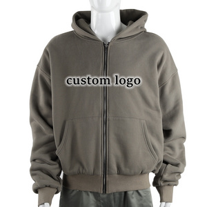 custom luxury stringless thick crop frosted cotton 1800 1000 400 350 gsm heavy weight double layer zip up hoodie 700 gsm