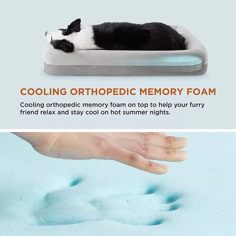 Orthopedic cooling memory washable for dogs -summer time foam dog bed