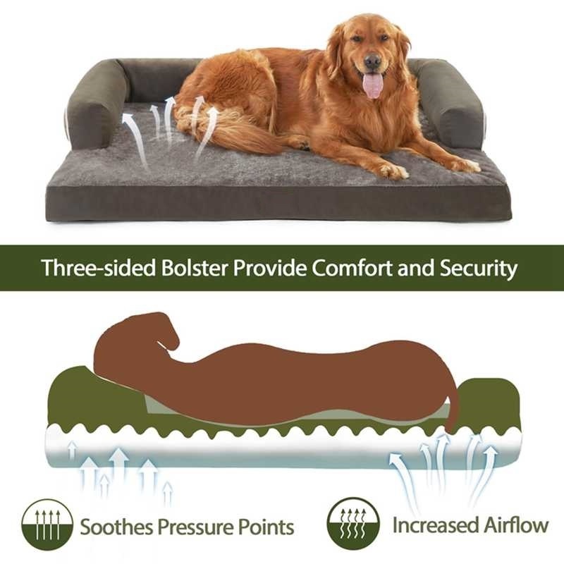 Orthopedic Dog Beds for Extra Large Dogs Waterproof Memory Foam Couch Comfy Bolster Pet Bed with Removable Washable Cover