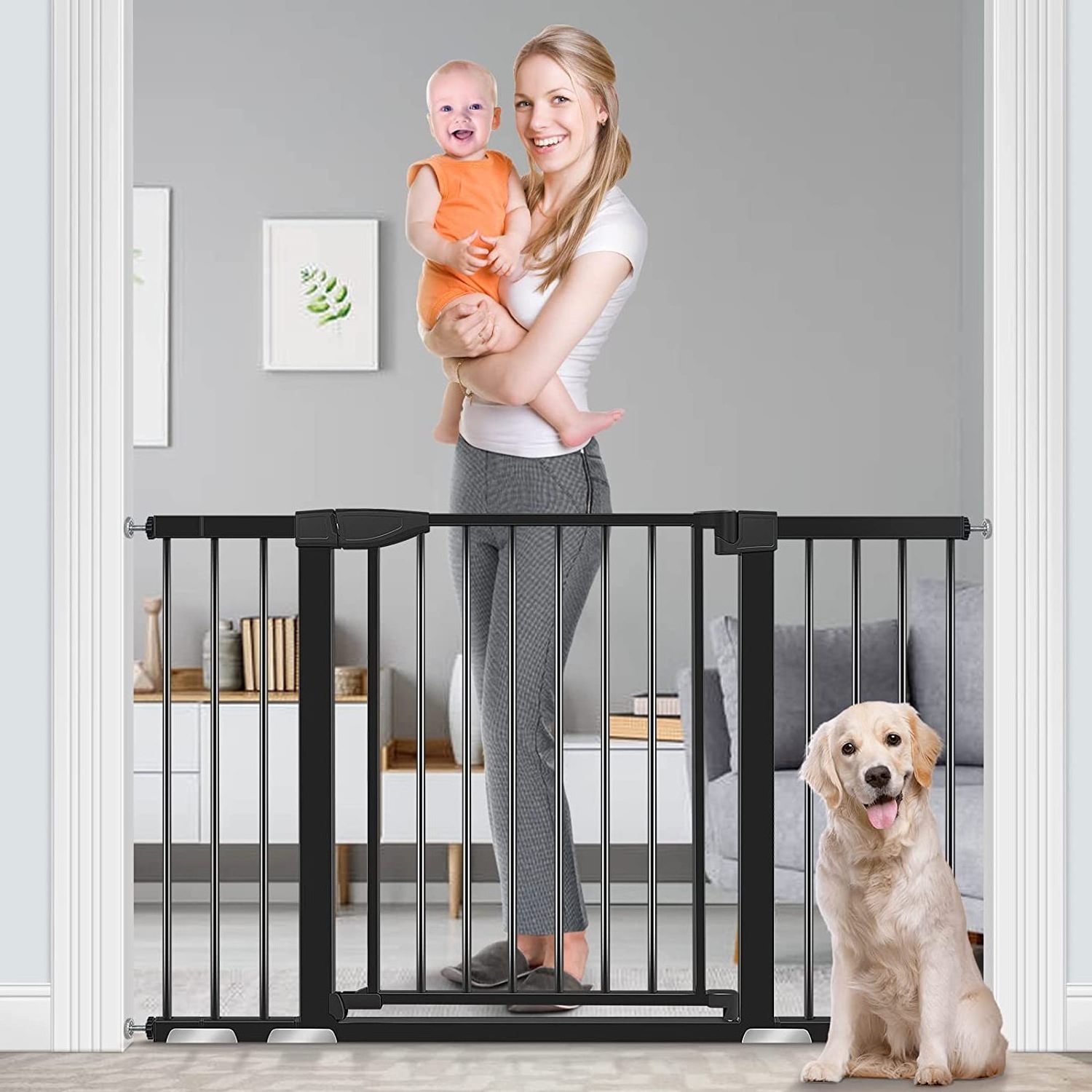 Baby Gate for Doorways and Stairs, RONBEI 51.5