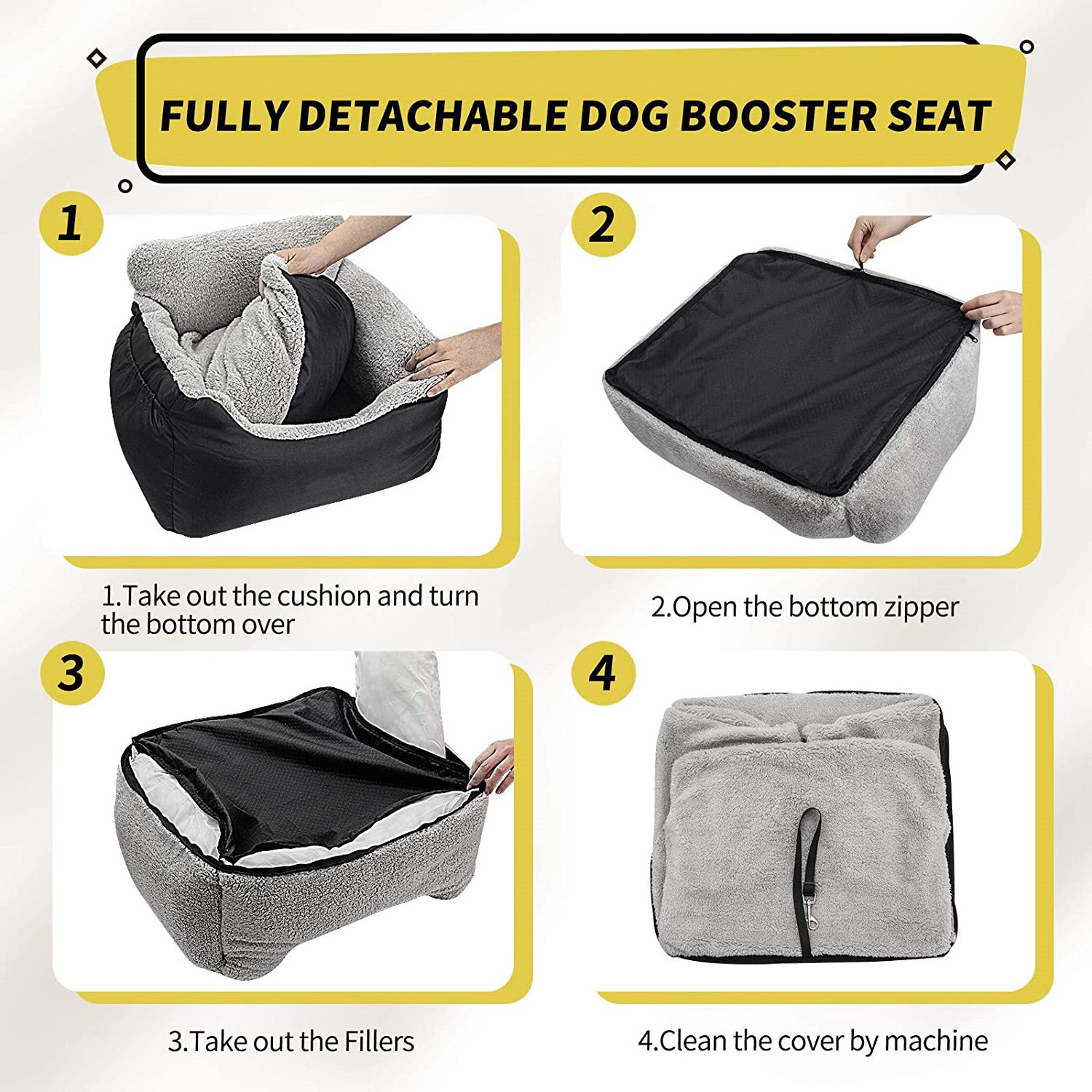 Multifunctional Dog Car seat Luxury Dog Travel Bag Dog Booster Pet Carrier with Removable cover with Customized Logo