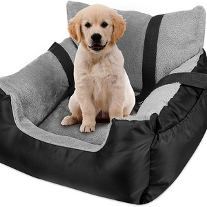 Dog Car Seat for Small Dogs, Pet Booster Seat Travel Dog Car Bed with Storage Pocket and Clip-On Safety Leash