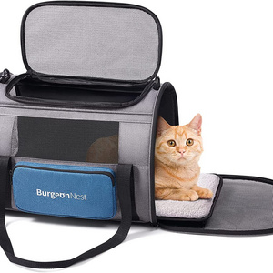 Cat Carrier for Large 20 lbs,Medium Under 25 lbs  and Small Dogs with Unique Side Bag,Top Load Pet Carrier Soft-