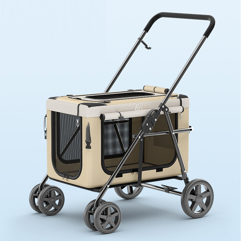 dog stroller luxury 4 wheels pet Small Dog with Detachable Carrier Dog Stroller Travel in Portable Carrier