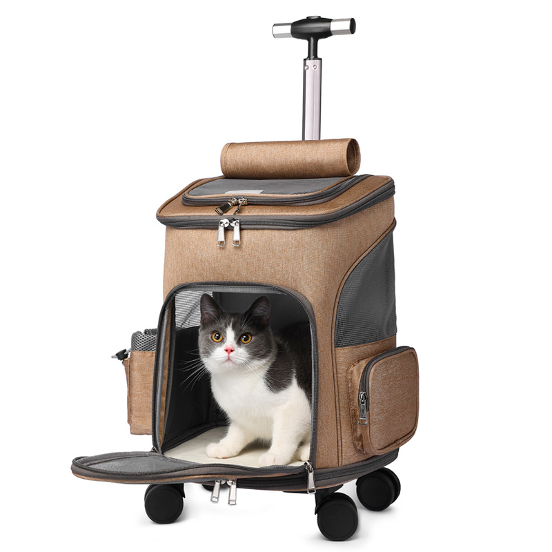 new design Airline Approved Pet Dog Travel Bag With Wheels Pet Trolley Carrier On Wheels Pet Trolley Carry Bag