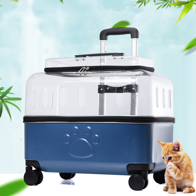 Trolley Case Portable Transparent Space Capsule Pet Bag Large Capacity Pet Travel Bag With Protective Cover