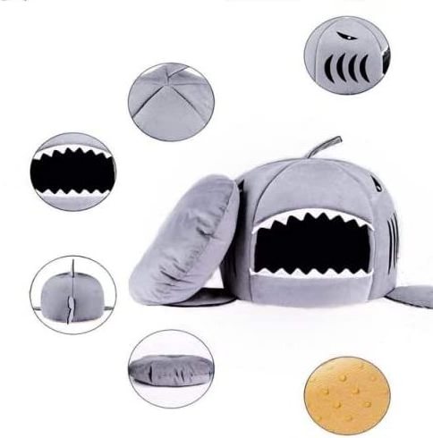 Shark Shaped House for Cushion Cat Bed for Indoor Dog House Indoor Warm Kennel Pet Cat Cave