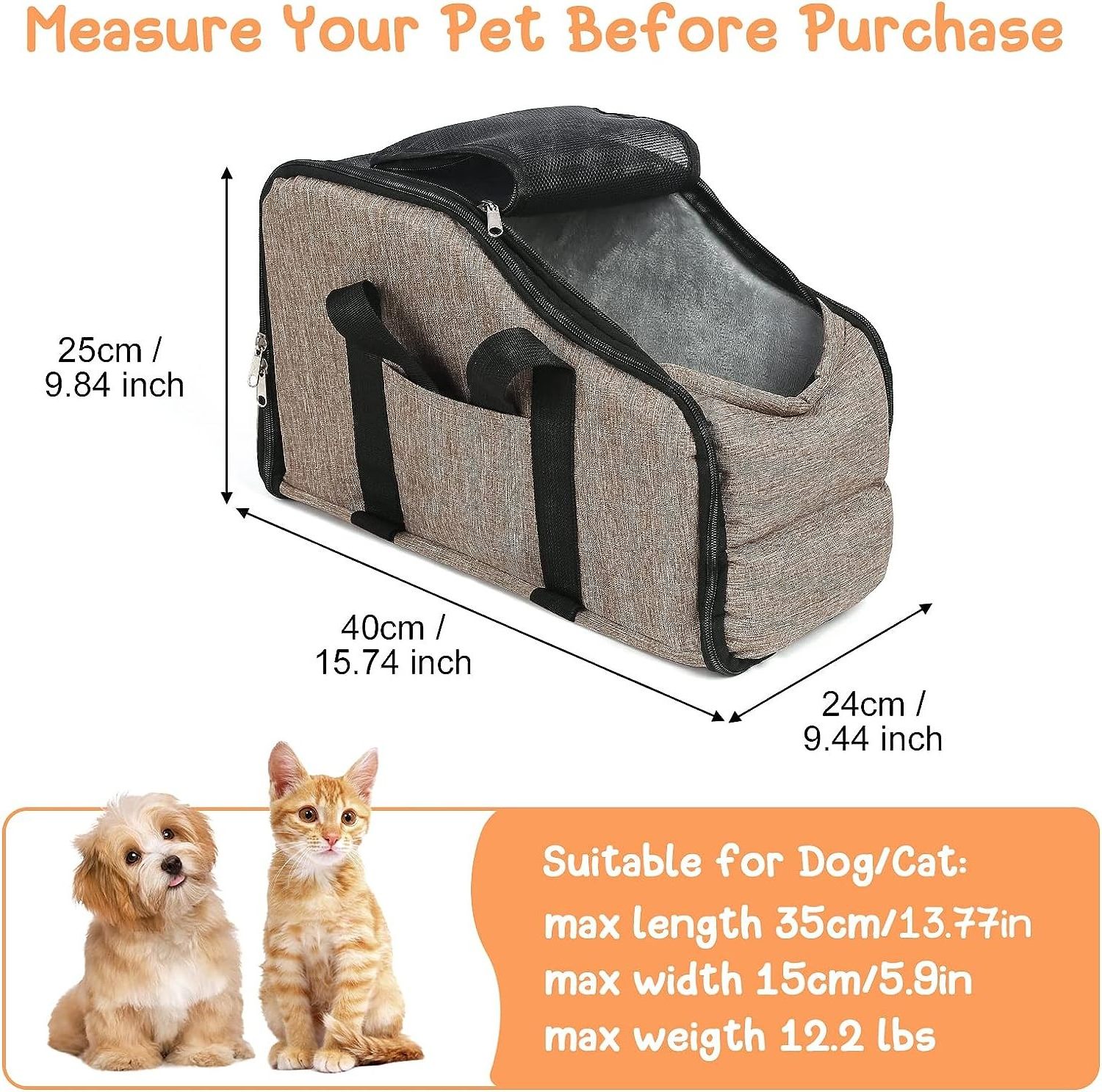 Booster Car Seats for Pets Puppies and Cats Center Console for Travel Outgoing