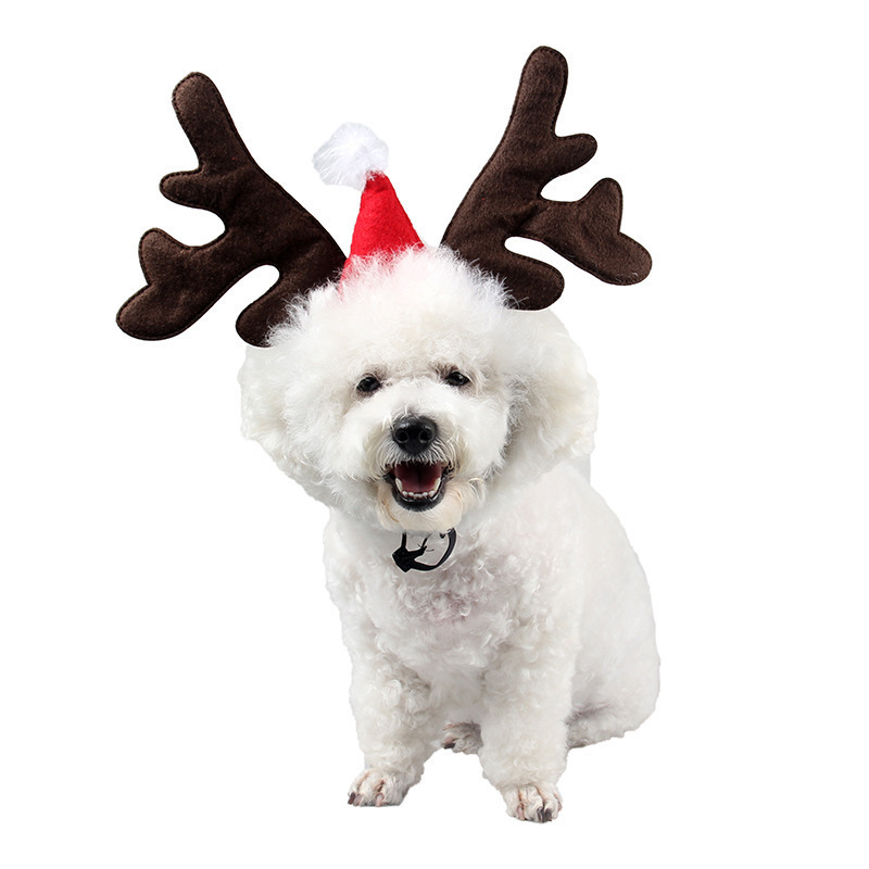 Christmas Dog Elk Headband Santa Pet Christmas Cool Dog Costume Cute Headwear Accessories