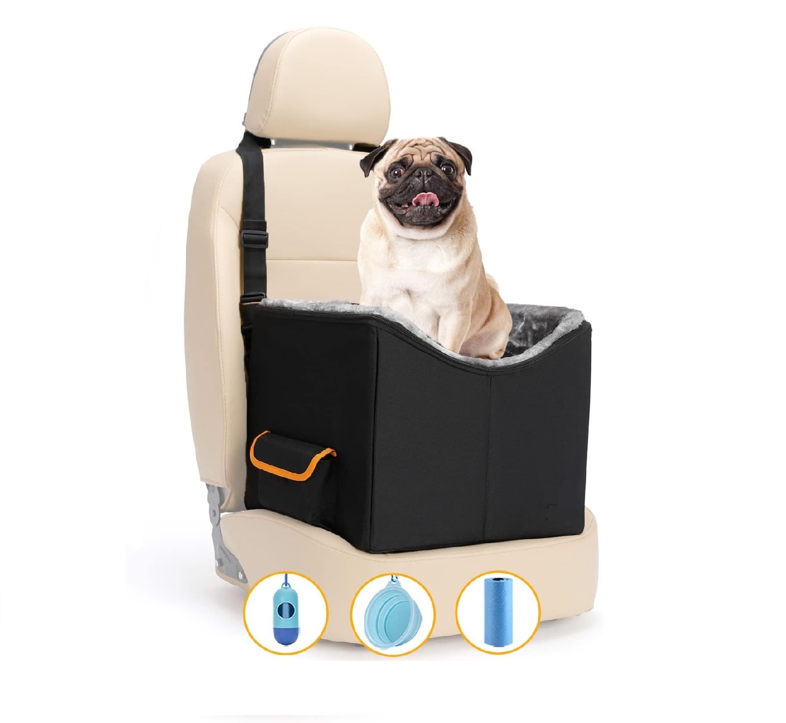 Pet Car Booster Seat for Small Dogs Cats Bed for Car with Adjustable Straps Elevated Dog Booster Seat Pet Travel Carrier