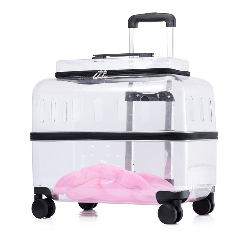 Trolley Case Portable Transparent Space Capsule Pet Bag Large Capacity Pet Travel Bag With Protective Cover