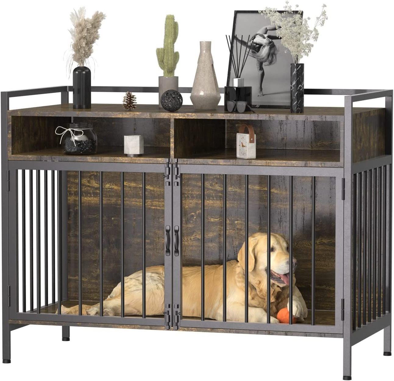 Wood Indoor Large Duty Dog Crate Furniture Kennel for Medium