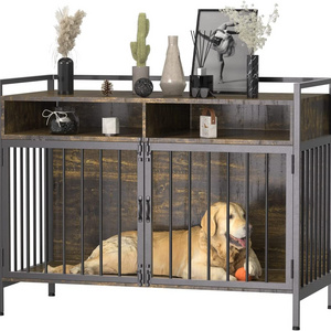 Wood Indoor Large Duty Dog Crate Furniture Kennel for Medium